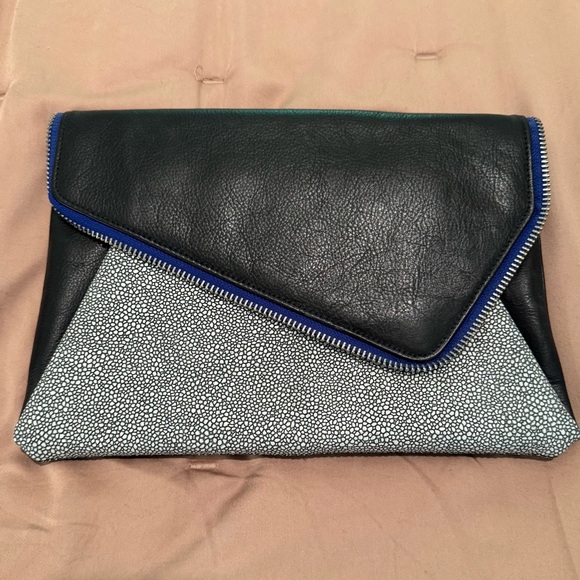 Halogen Handbags - NWT Halogen Black, Blue and Gray Women's Clutch